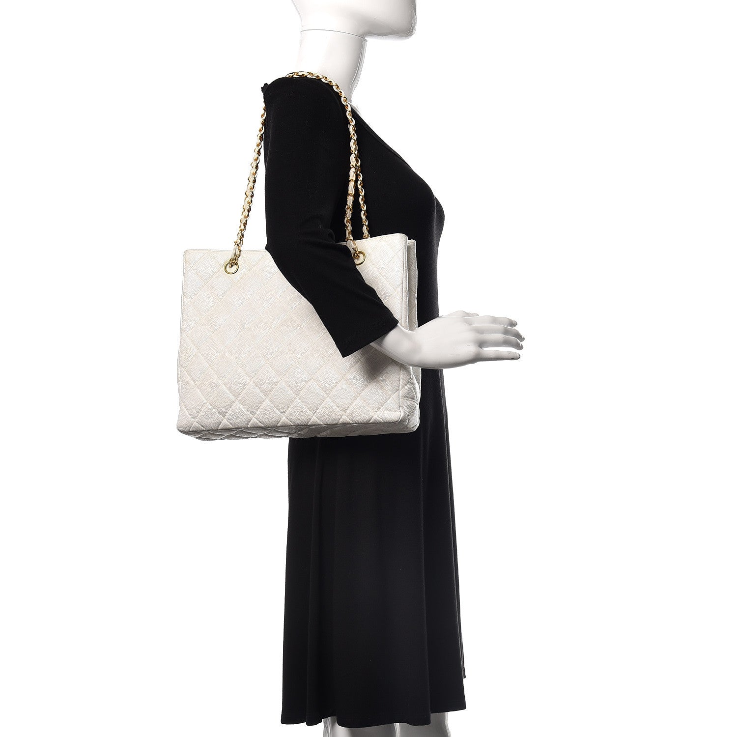 Chanel Caviar Quilted Shoulder Bag White 2 of 20