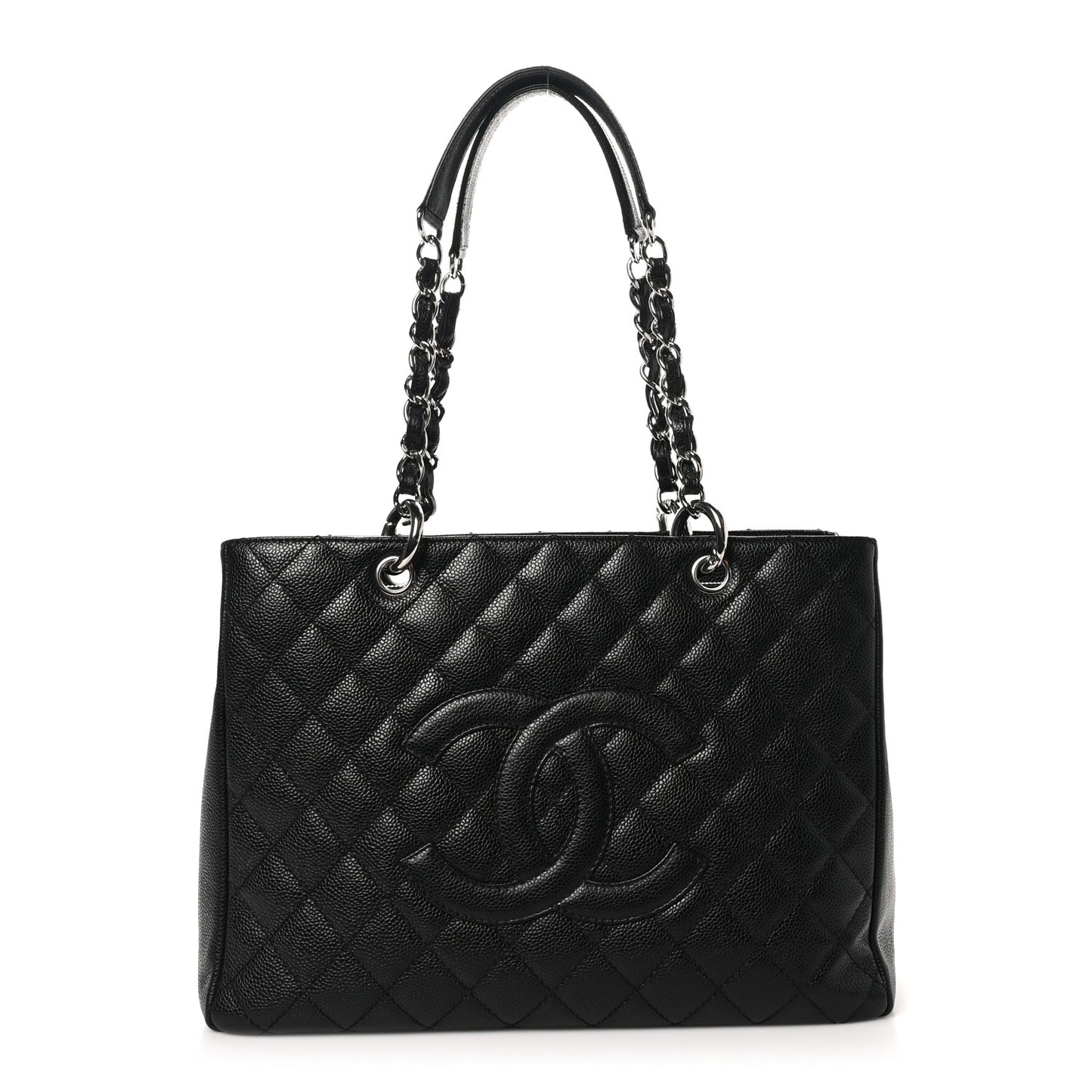 Caviar Quilted Grand Shopping Tote GST Black