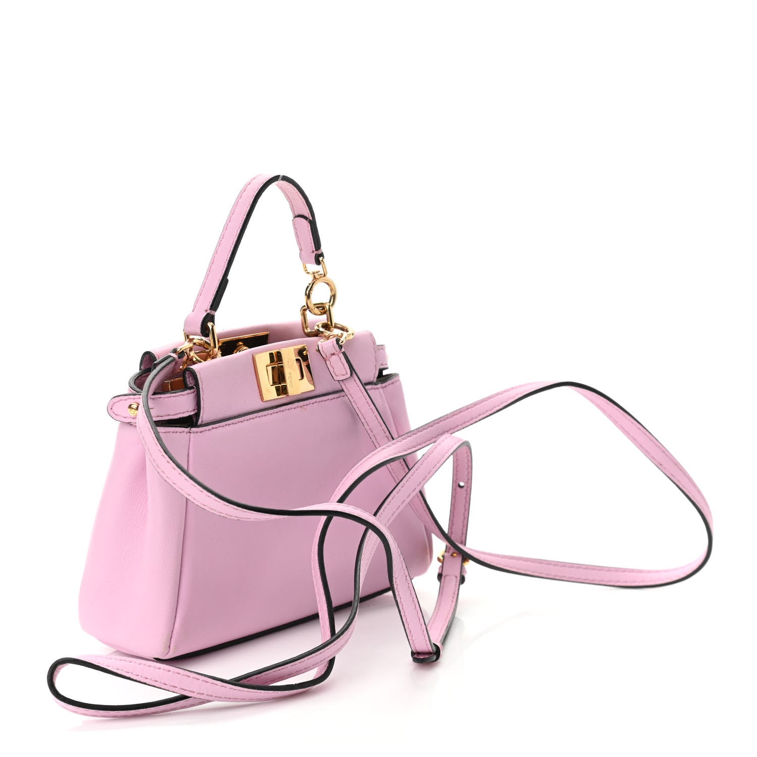 Fendi Shiny Nappa Micro Peekaboo Iconic Satchel Lavanda 3 of 10