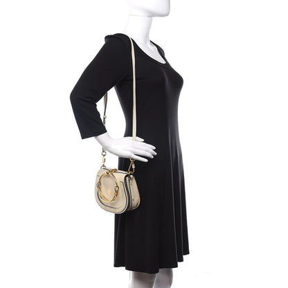 Chloe Calfskin Suede Small Nile Bracelet Bag Off White 2 of 12