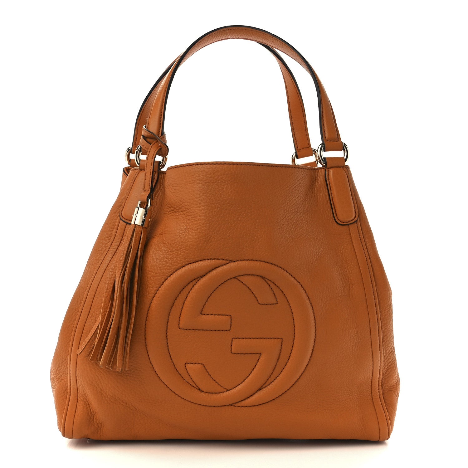 Gucci Pebbled Calfskin Medium Soho Shoulder Bag Curcuma 1 of 12
