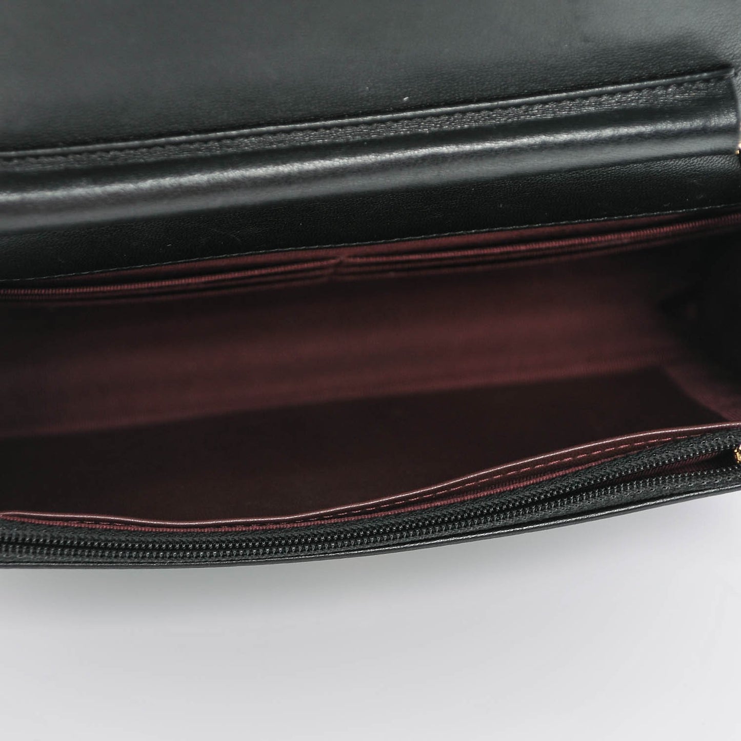 Lambskin Quilted Wallet On Chain WOC Black