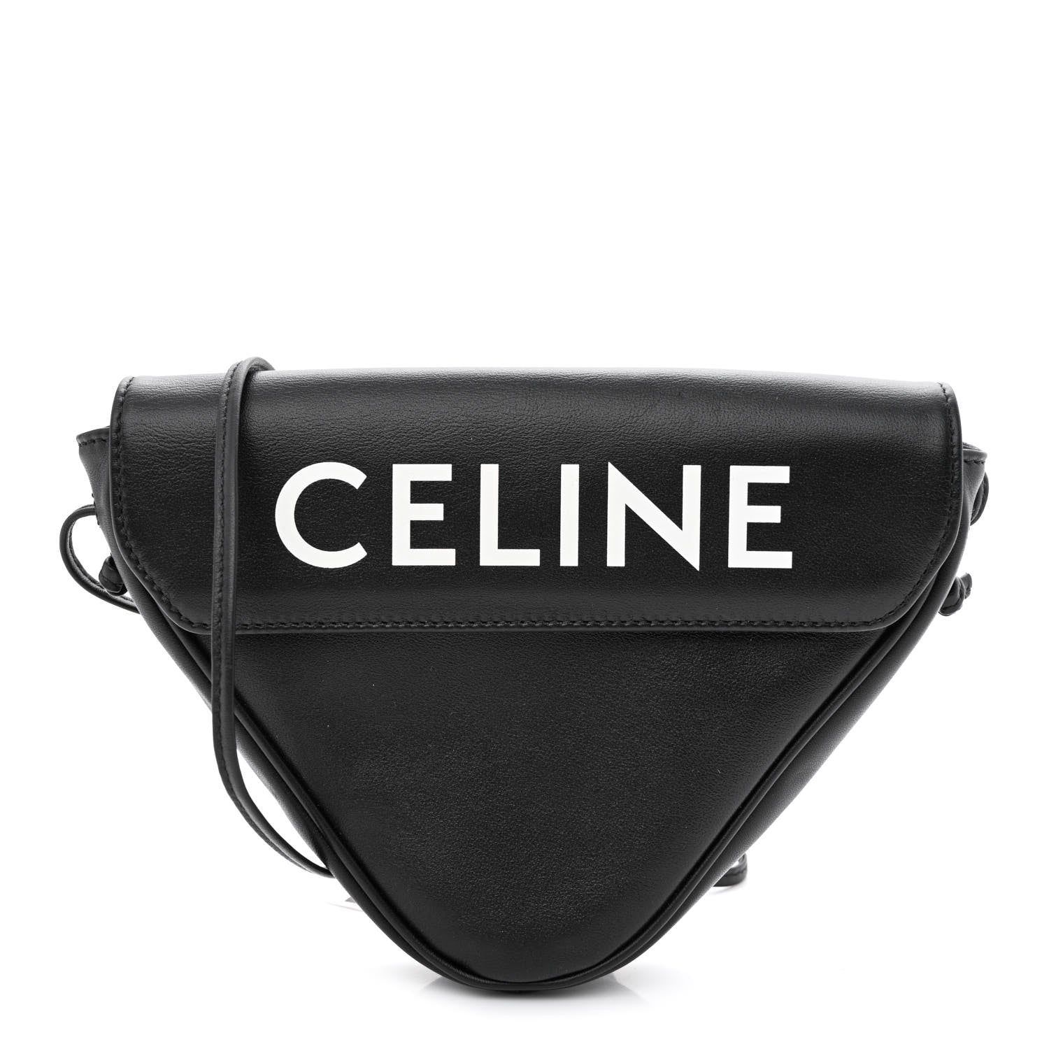 Celine Smooth Calfskin Triangle Crossbody Bag Black 1 of 11