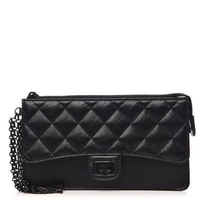 Chanel Aged Calfskin Quilted 2.55 Reissue Pouch With Chain Handle So Black 1 of 11
