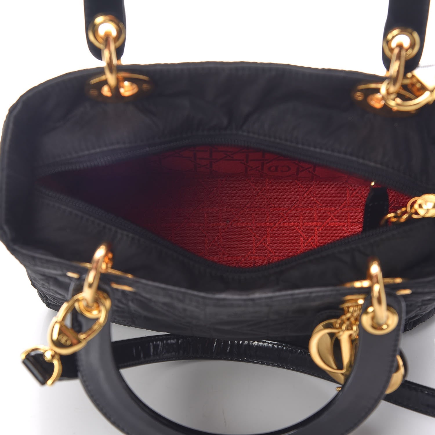 Christian Dior Nylon Cannage Medium Lady Dior Black 6 of 13