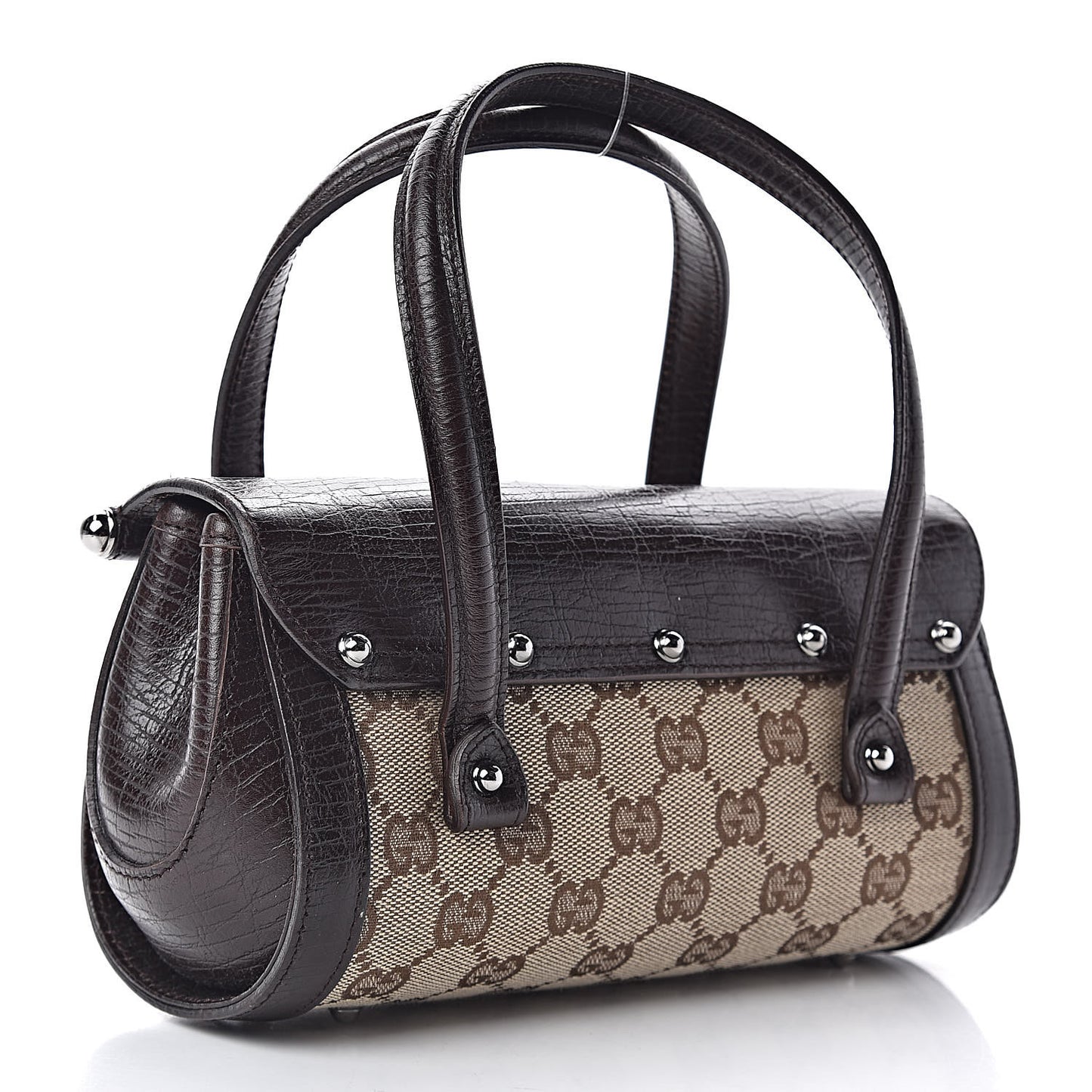 Monogram Small Bamboo Bullet Satchel Brown