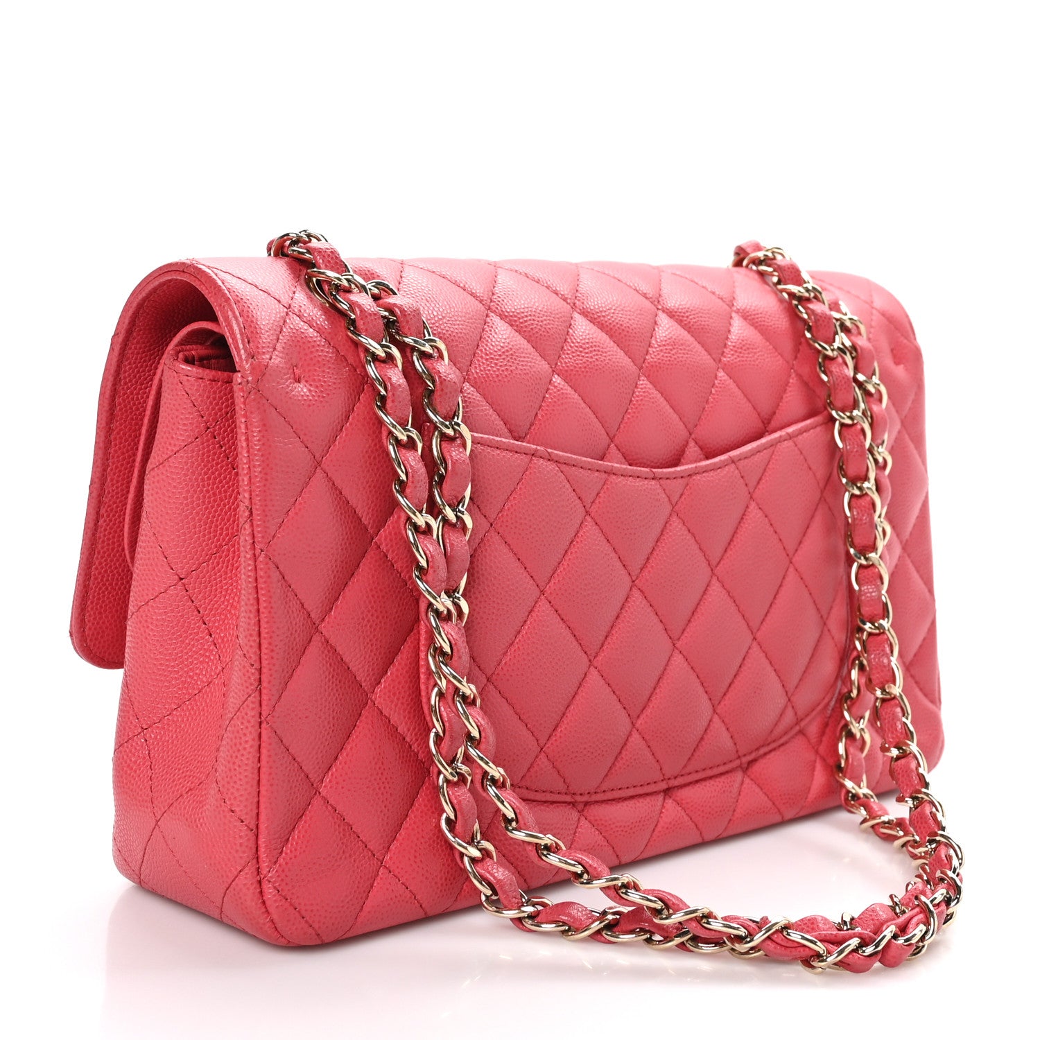 Chanel Caviar Quilted Medium Double Flap Dark Pink 3 of 10