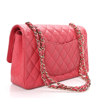 Chanel Caviar Quilted Medium Double Flap Dark Pink 3 of 10
