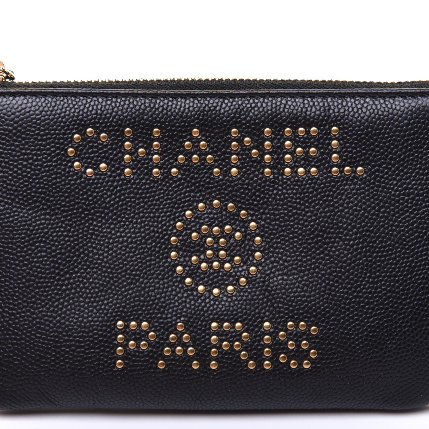 Caviar Studded Deauville Cosmetic Pouch Black