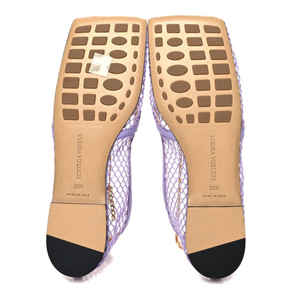 Bottega Veneta Mesh Nappa Chunky Chain Stretch Ballerina Flats 39.5 Wisteria 5 of 7