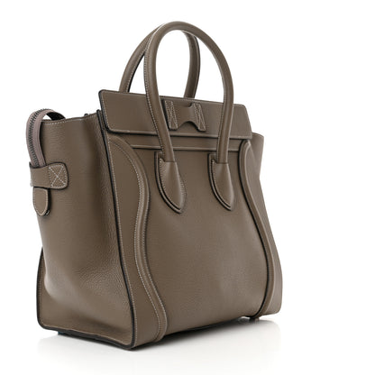 Celine Drummed Calfskin Mini Luggage Souris 3 of 12