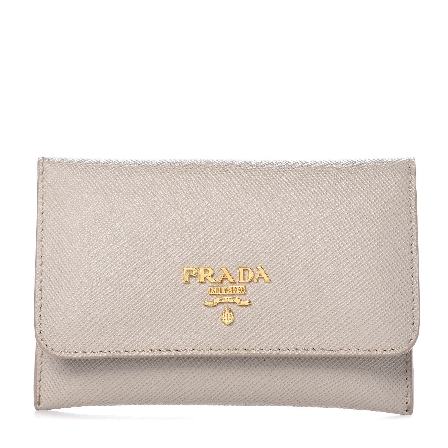 Saffiano Metal Flap Card Holder Pomice