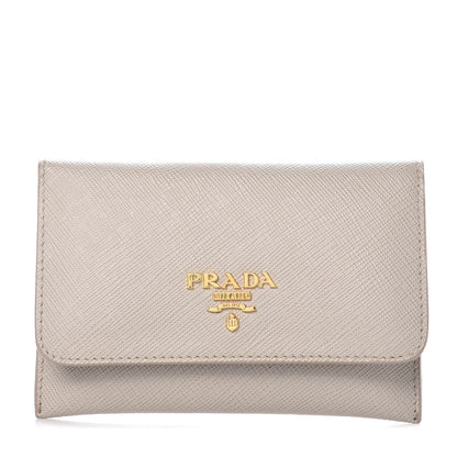 Prada Saffiano Metal Flap Card Holder Pomice 1 of 10