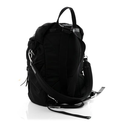 Prada Re-Nylon Saffiano Logo Double Buckle Backpack Black 3 of 9