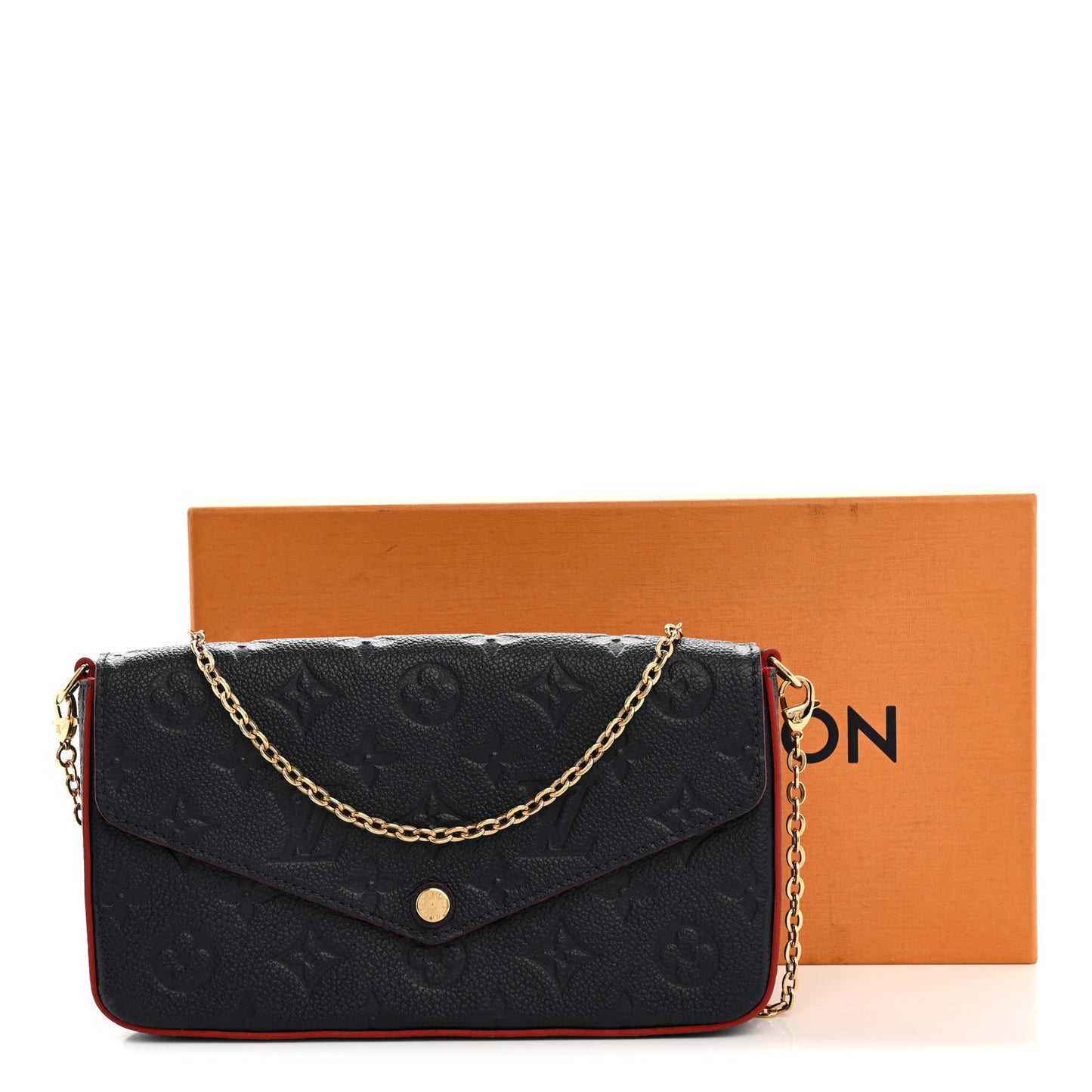 Empreinte Pochette Felicie Chain Wallet Marine Rouge
