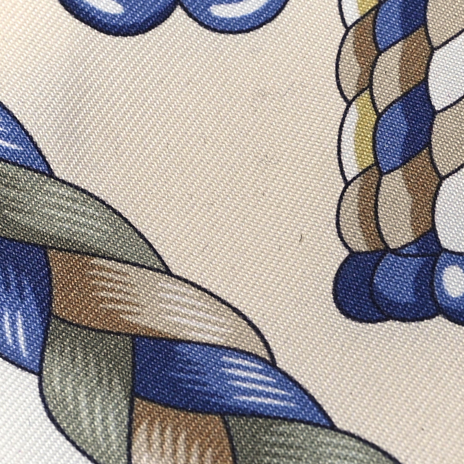 Hermes Silk Harnais De Coeur Twilly Creme Bleu Jean Vert Amande 5 of 5