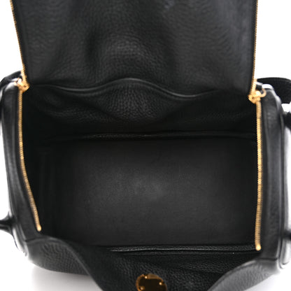 Hermes Taurillon Clemence Lindy 26 Black 5 of 8
