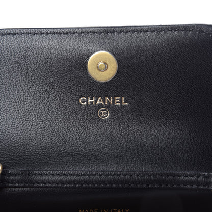 Chanel Lambskin Quilted Pearl Crush Clutch With Chain Black 8 of 11
