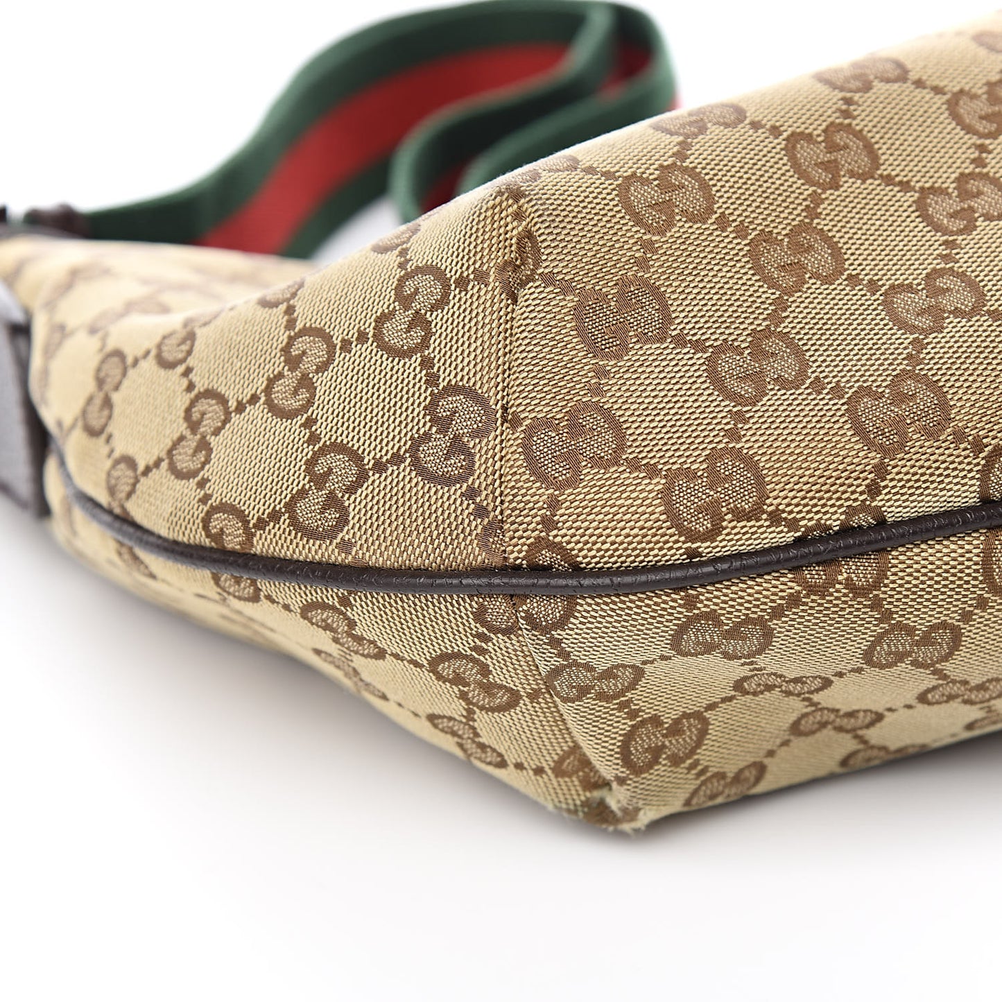 Monogram Web Medium Half Moon Hobo Dark Brown