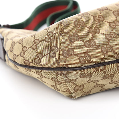Gucci Monogram Web Medium Half Moon Hobo Dark Brown 9 of 11