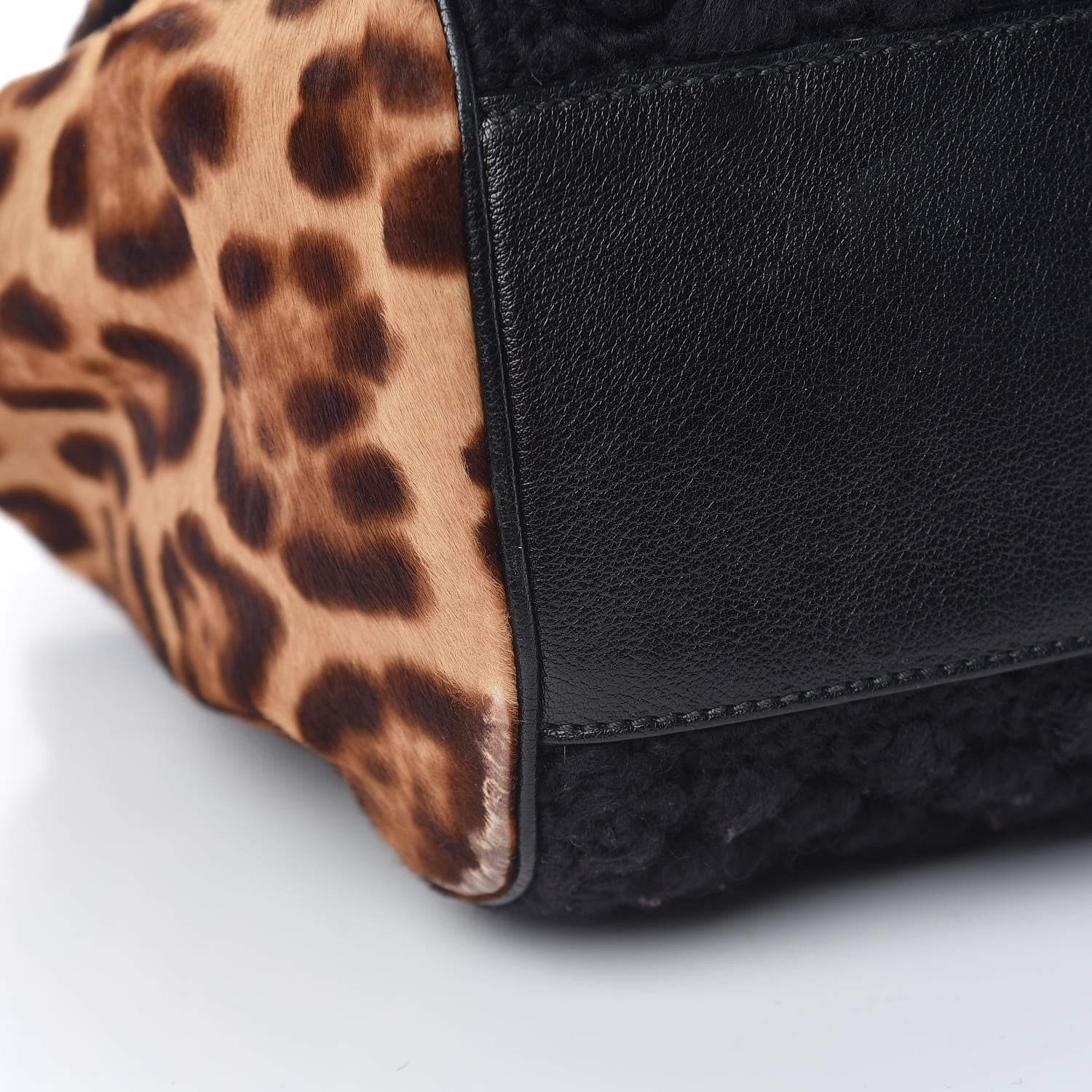 Dolce & Gabbana Calf Hair Leopard Print Knit Miss Sicily Satchel Black Naturale 11 of 20