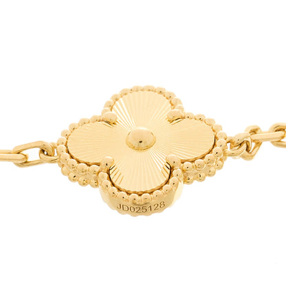Van Cleef & Arpels 18K Yellow Gold 5 Motifs Guilloche Vintage Alhambra Bracelet 3 of 5