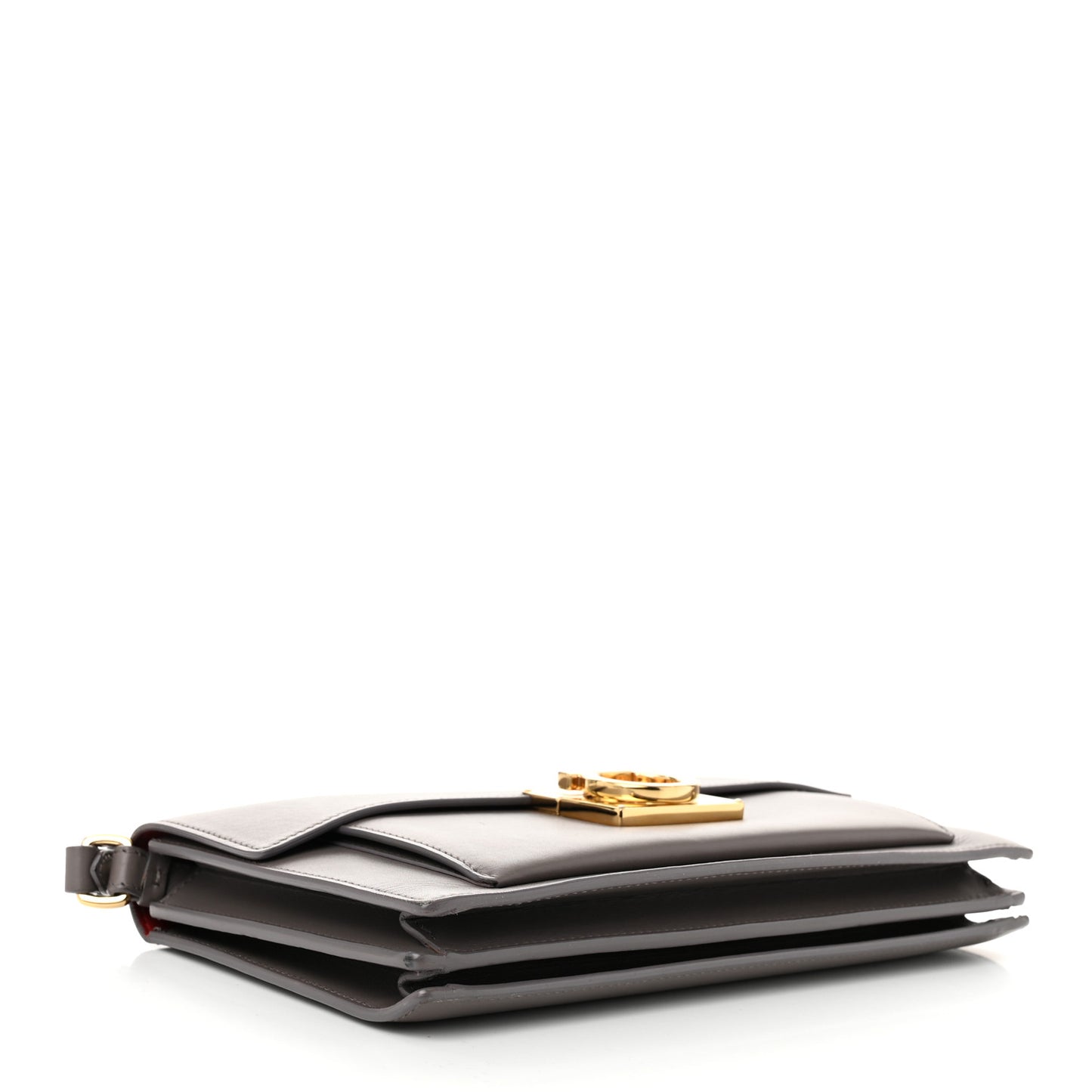 Smooth Calfskin Aileen Gancio Lock Shoulder Bag Urban Grey