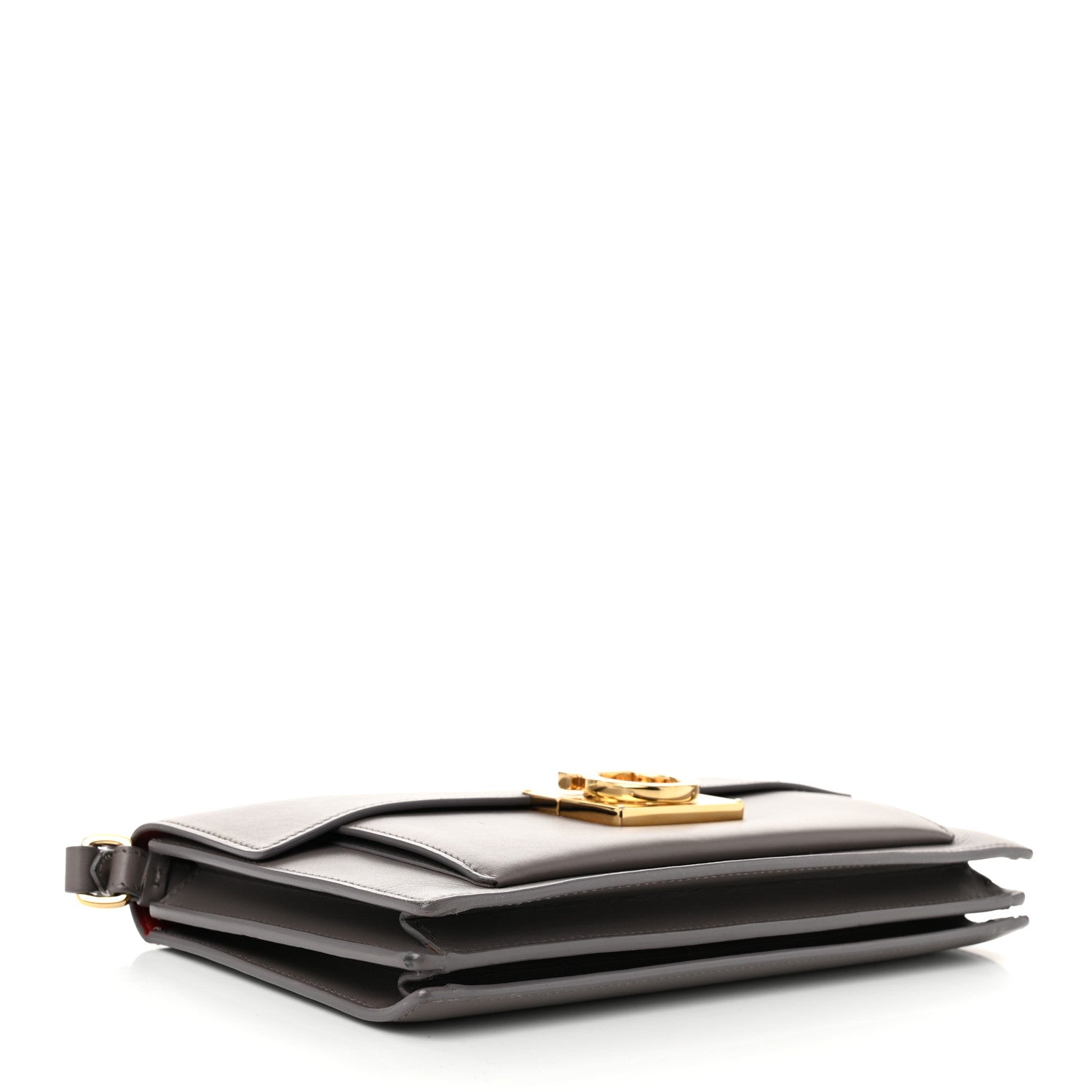 Salvatore Ferragamo Smooth Calfskin Aileen Gancio Lock Shoulder Bag Urban Grey 4 of 12