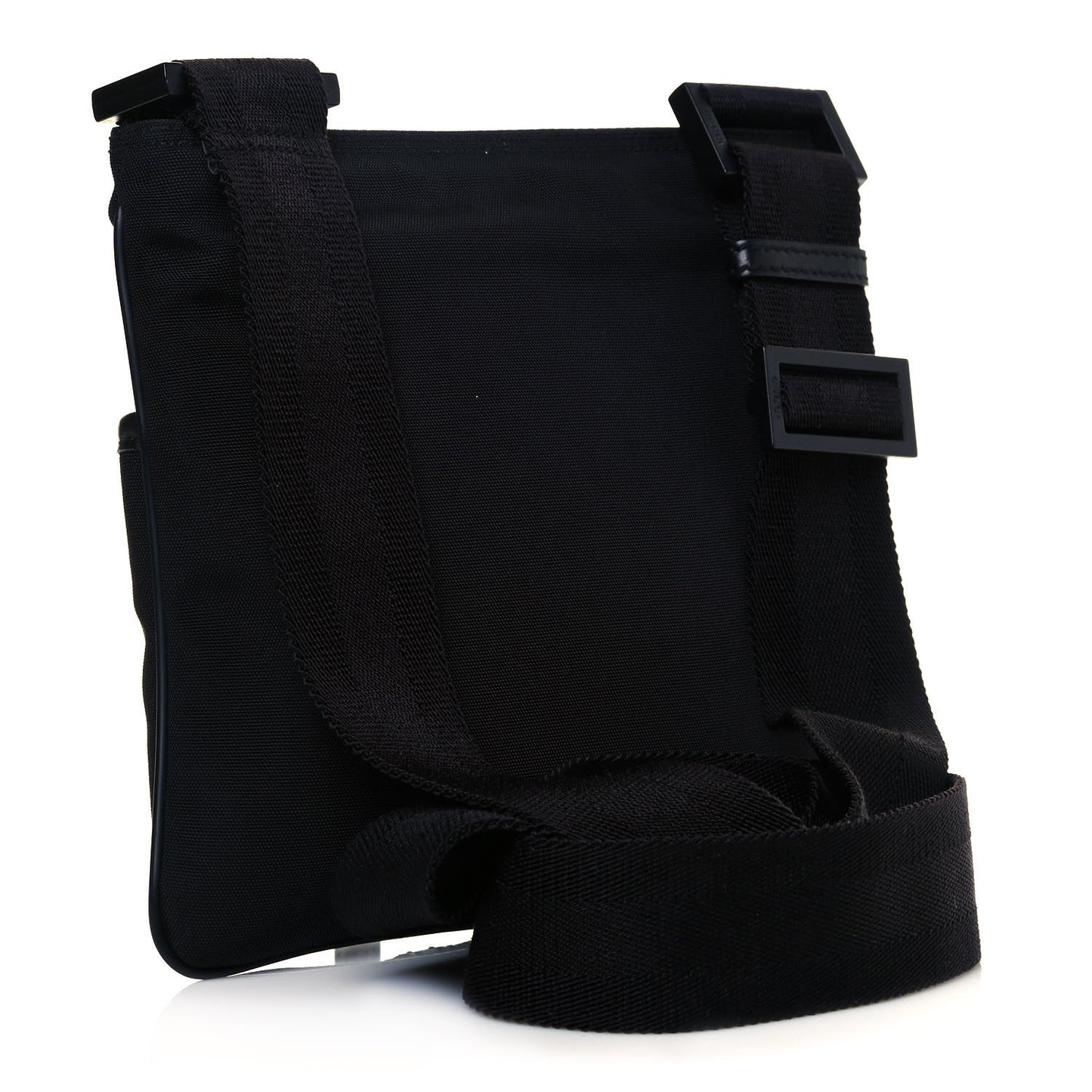 Nylon Web Interlocking G Messenger Bag Black
