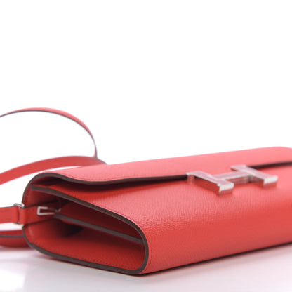 Hermes Epsom Enamel Constance Wallet To Go Rouge De Coeur Rubis 6 of 10