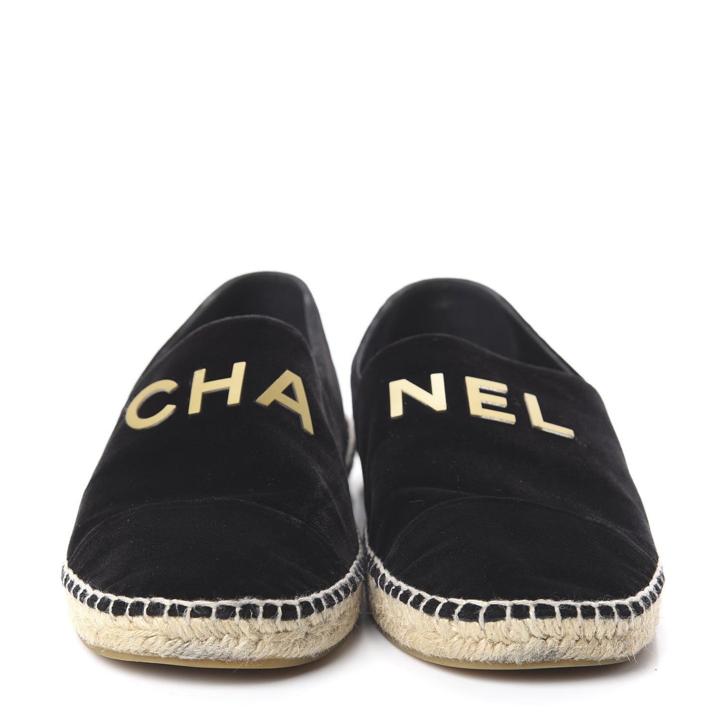 Velvet Logo Espadrilles 42 Black