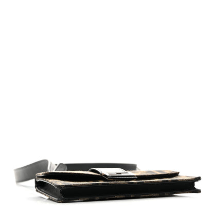 Fendi Recycled Fabric Jacquard Vitello Grace FF 1974 Baguette Belt Pouch Tobacco Moro Black 4 of 13