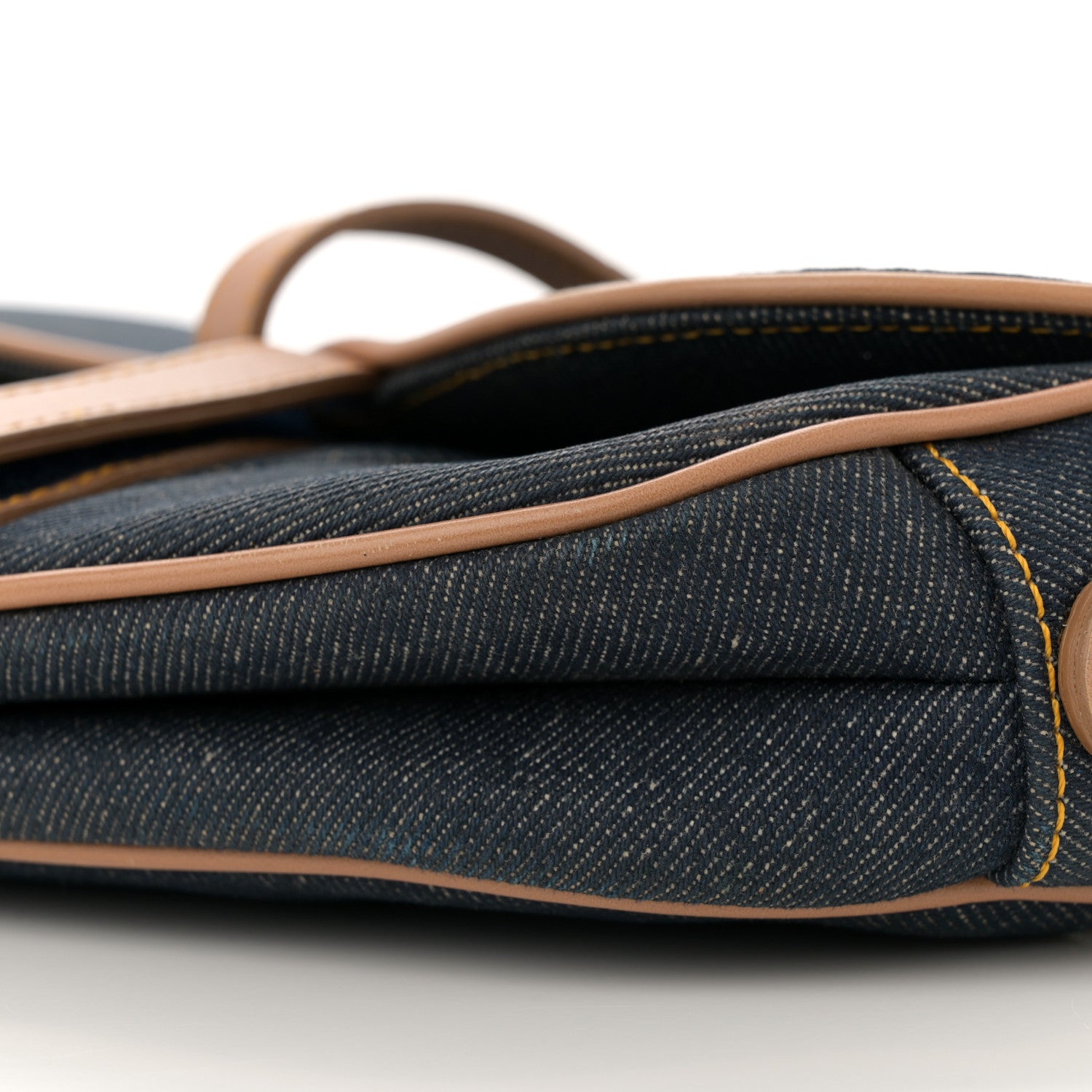 Christian Dior Denim Calfskin Saddle Bag Blue 10 of 12