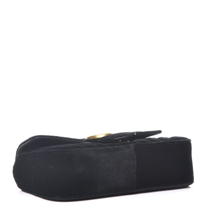 Gucci Velvet Matelasse Mini GG Marmont Shoulder Bag Black 4 of 15
