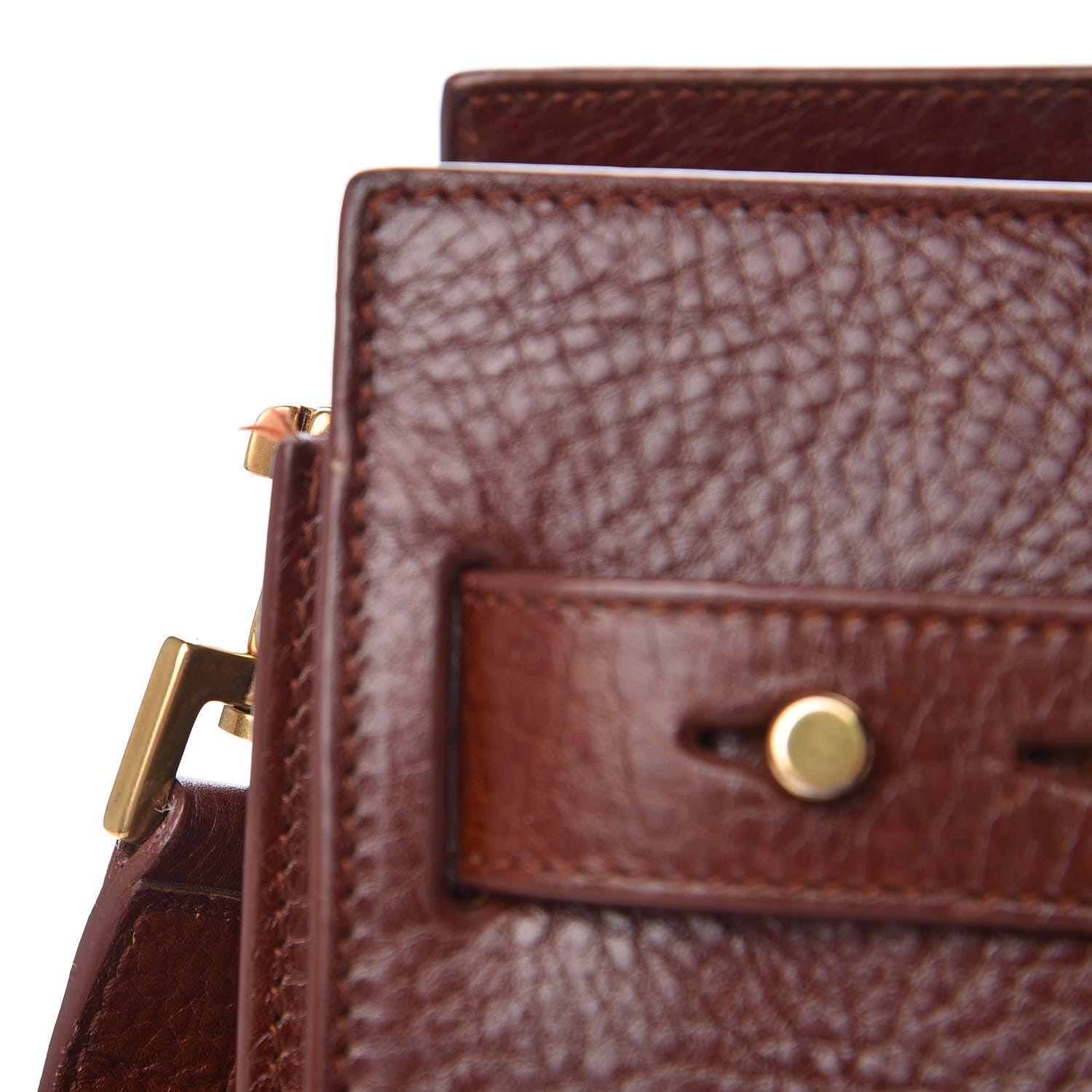 Saint Laurent Grained Calfskin Medium Supple Sac De Jour Dark Brown 9 of 17