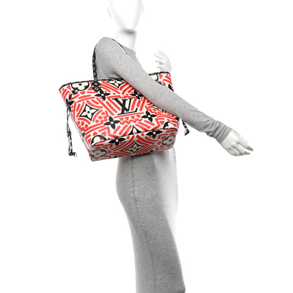 Louis Vuitton Monogram Giant Crafty Neverfull MM Creme Rouge Black 2 of 11