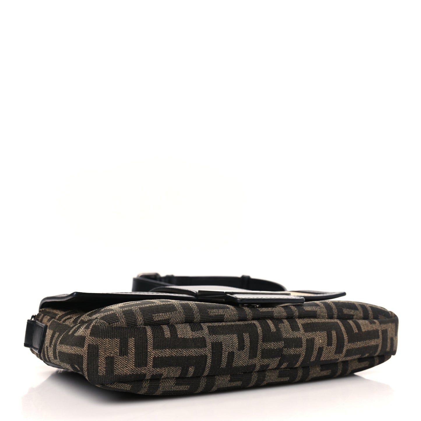 Recycled Fabric Jacquard Cotton Canvas Vitello Grace FF 1974 Belt Baguette Bag Tobacco Moro Black Beige