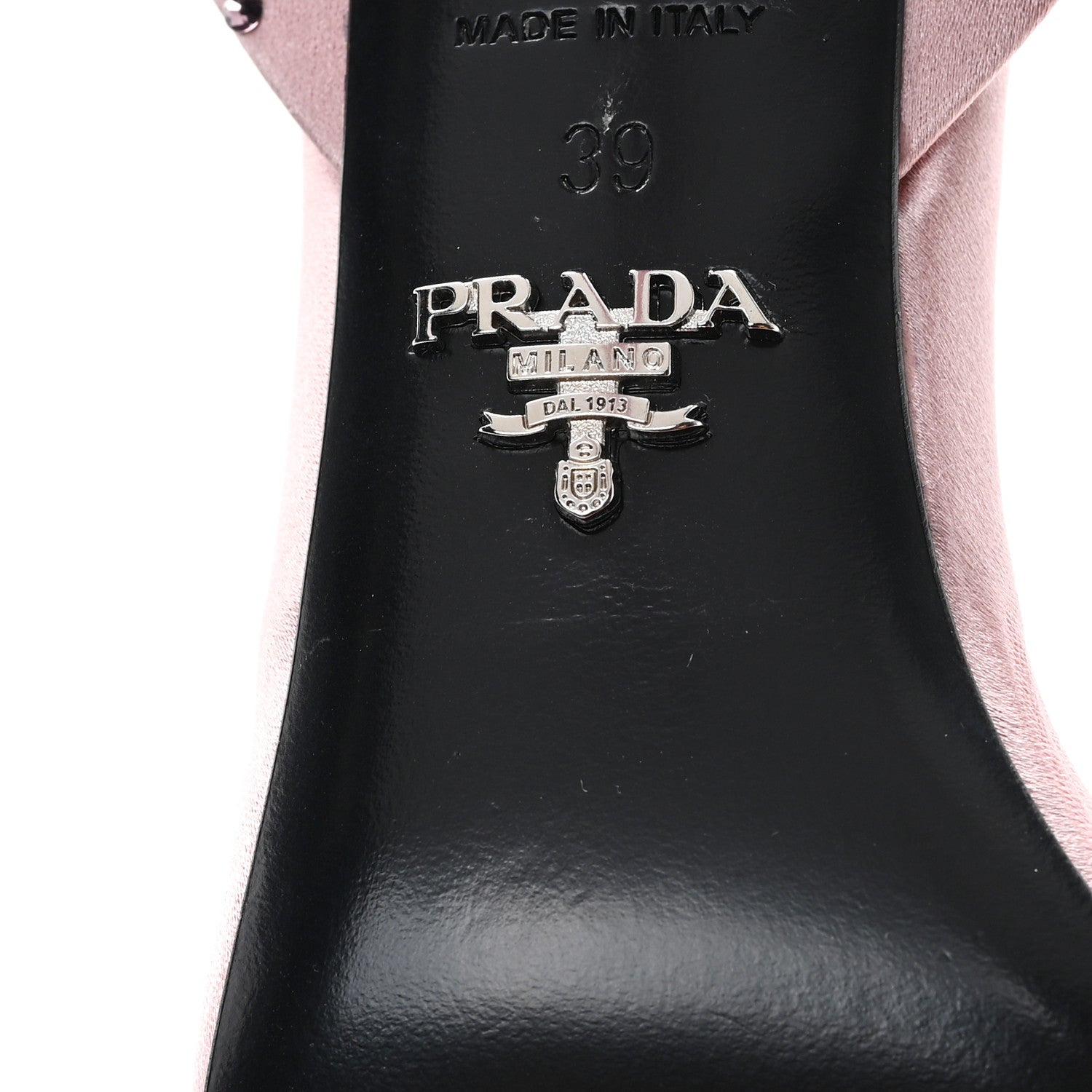 Prada Satin Crystal Triangle Modellerie 100mm Sandals 39 Alabastro 7 of 10