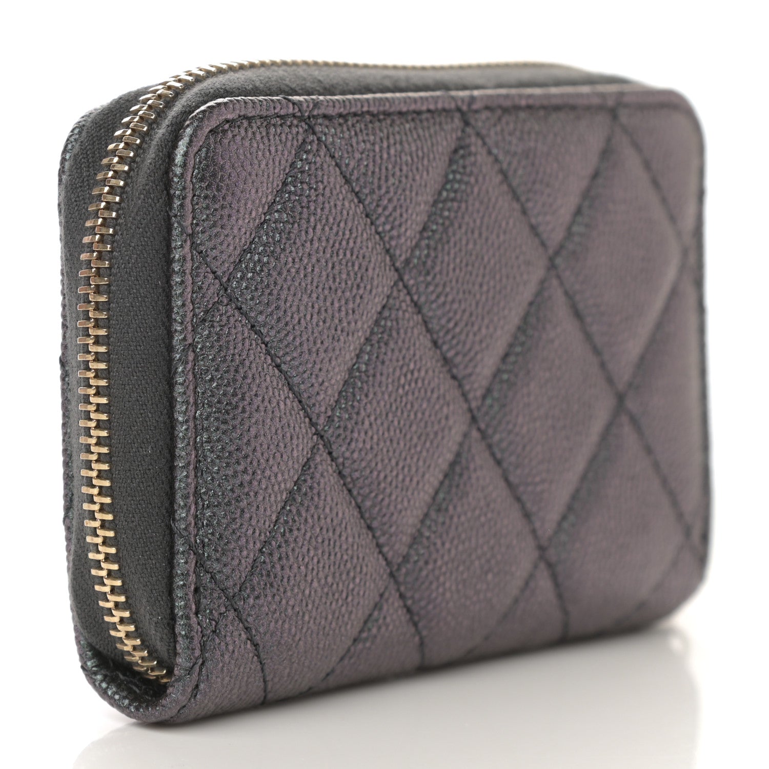 Chanel Iridescent Caviar Quilted Zip Coin Purse Black 2 of 8