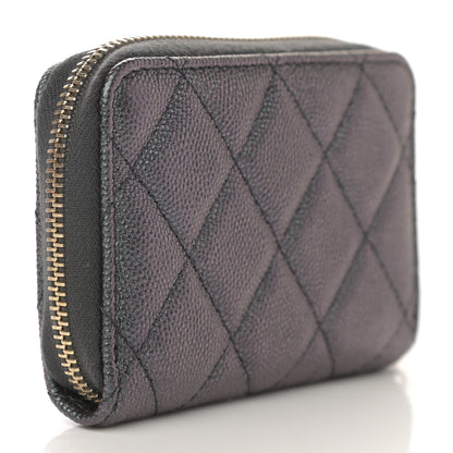 Chanel Iridescent Caviar Quilted Zip Coin Purse Black 2 of 8