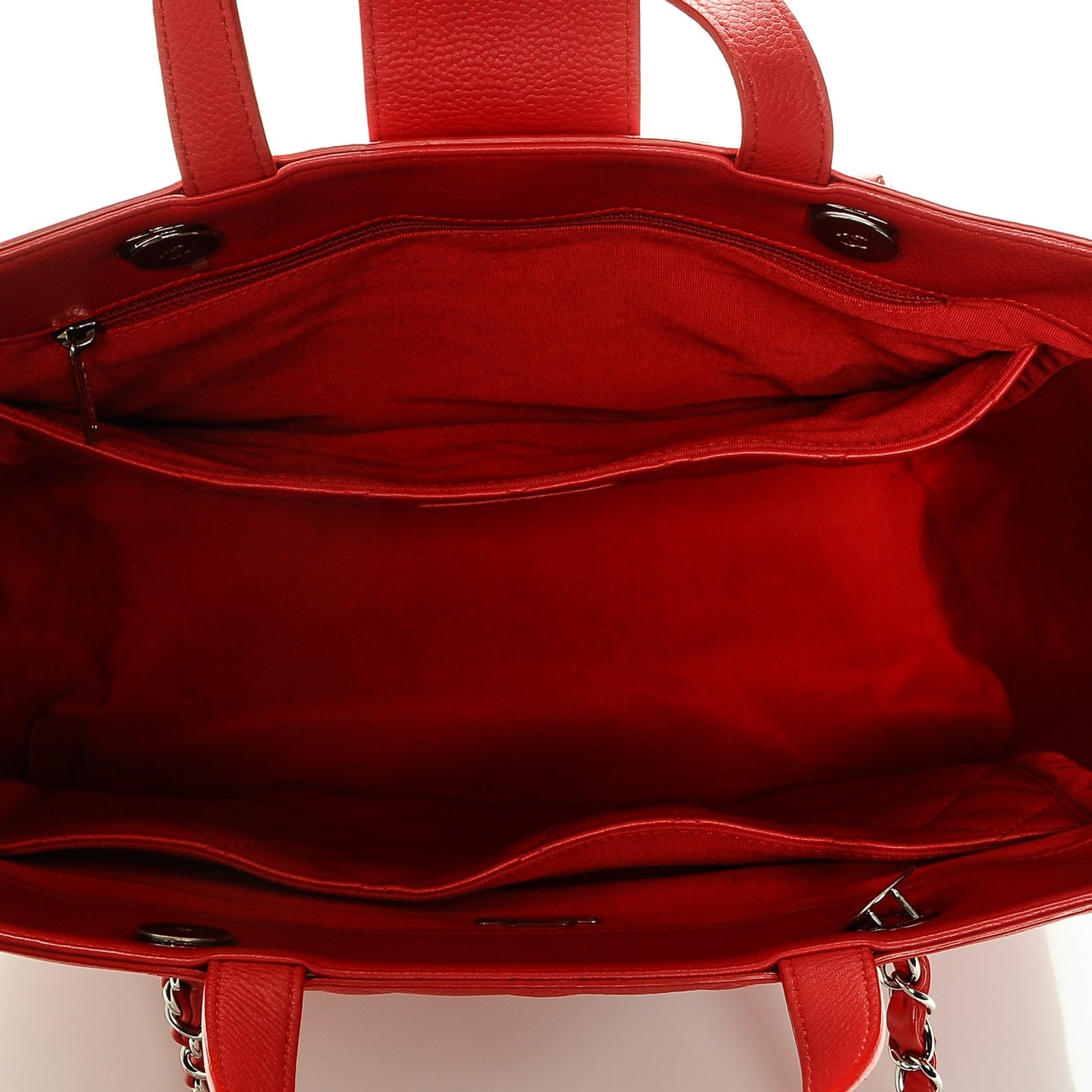 Caviar Quilted Large CC Box Shopping Tote Red
