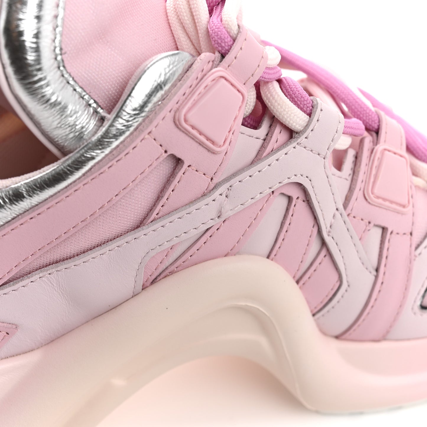 Calfskin Technical Nylon LV Archlight Sneaker 37 Rose Clair