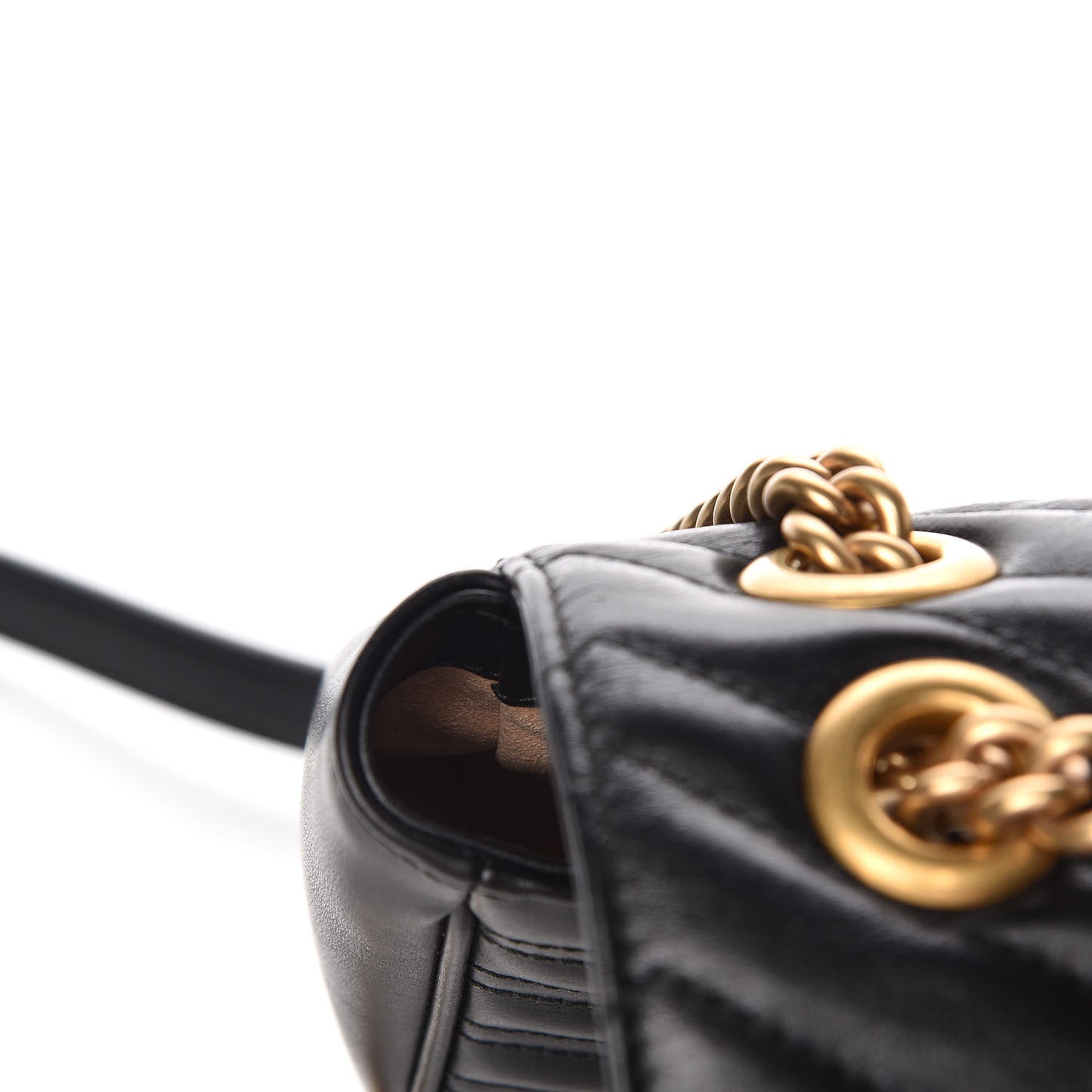 Calfskin Matelasse Small GG Marmont Shoulder Bag Black