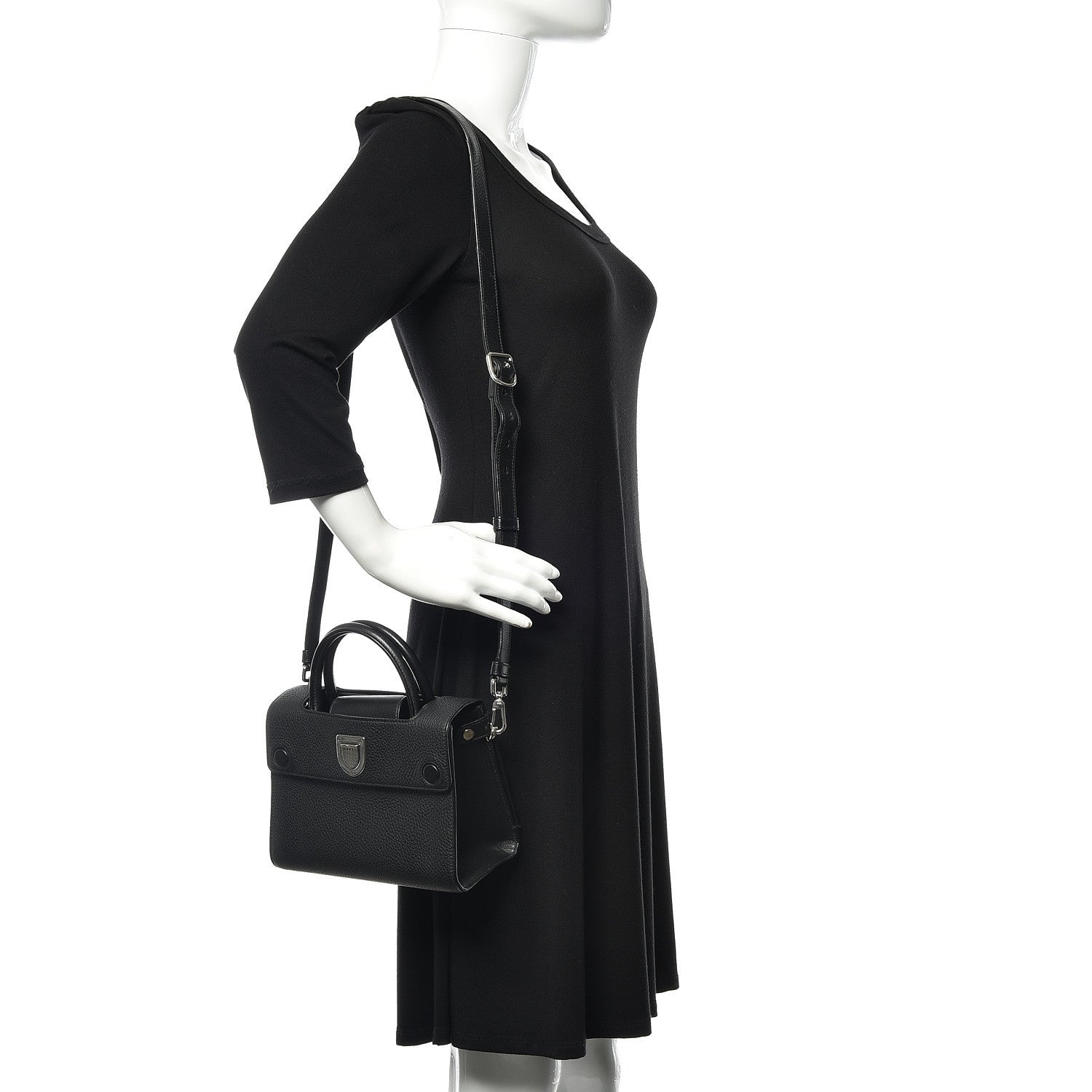 Christian Dior Grained Calfskin Mini Diorever Flap Black 2 of 13