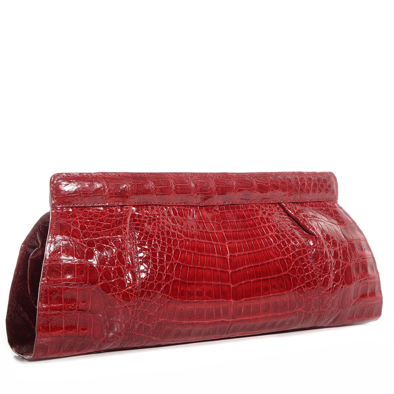 Nancy Gonzalez Crocodile Clutch Dark Red 3 of 8