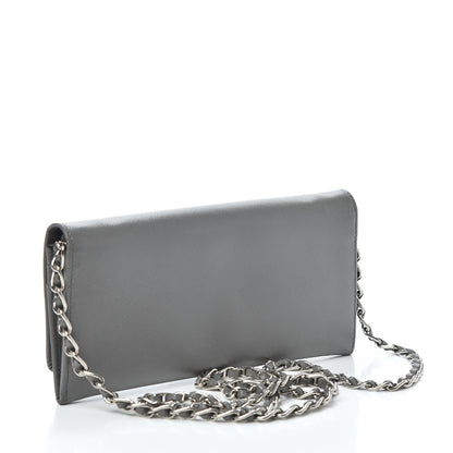 Prada Saffiano Metal Oro Chain Wallet Marmo 3 of 8