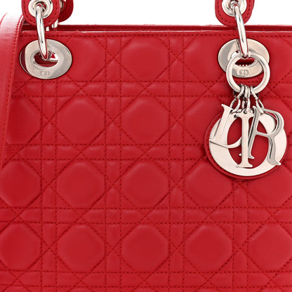 Christian Dior Lambskin Cannage Medium Lady Dior Red 8 of 11