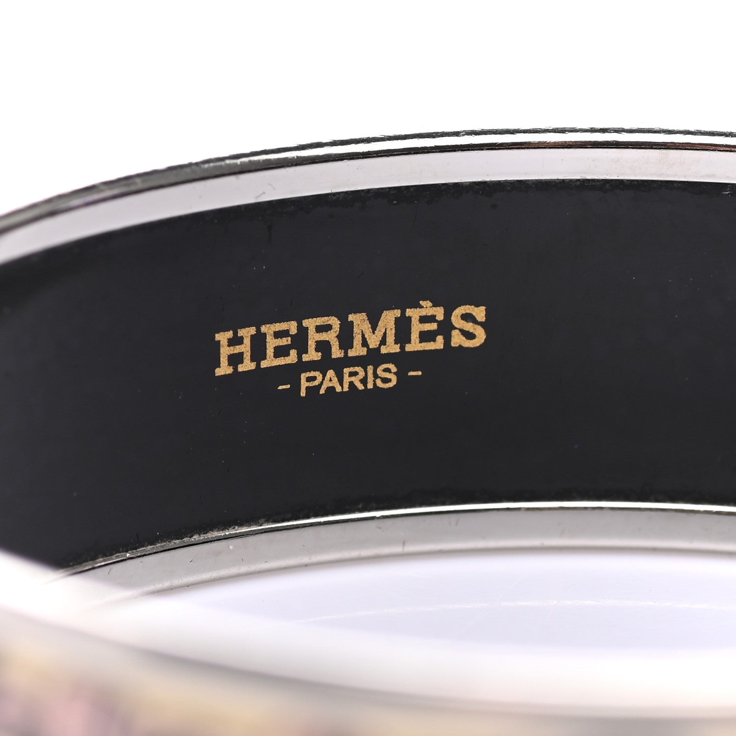 Hermes Enamel Printed Della Cavalleria Wide Bracelet 70 Gold 4 of 6