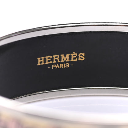 Hermes Enamel Printed Della Cavalleria Wide Bracelet 70 Gold 4 of 6