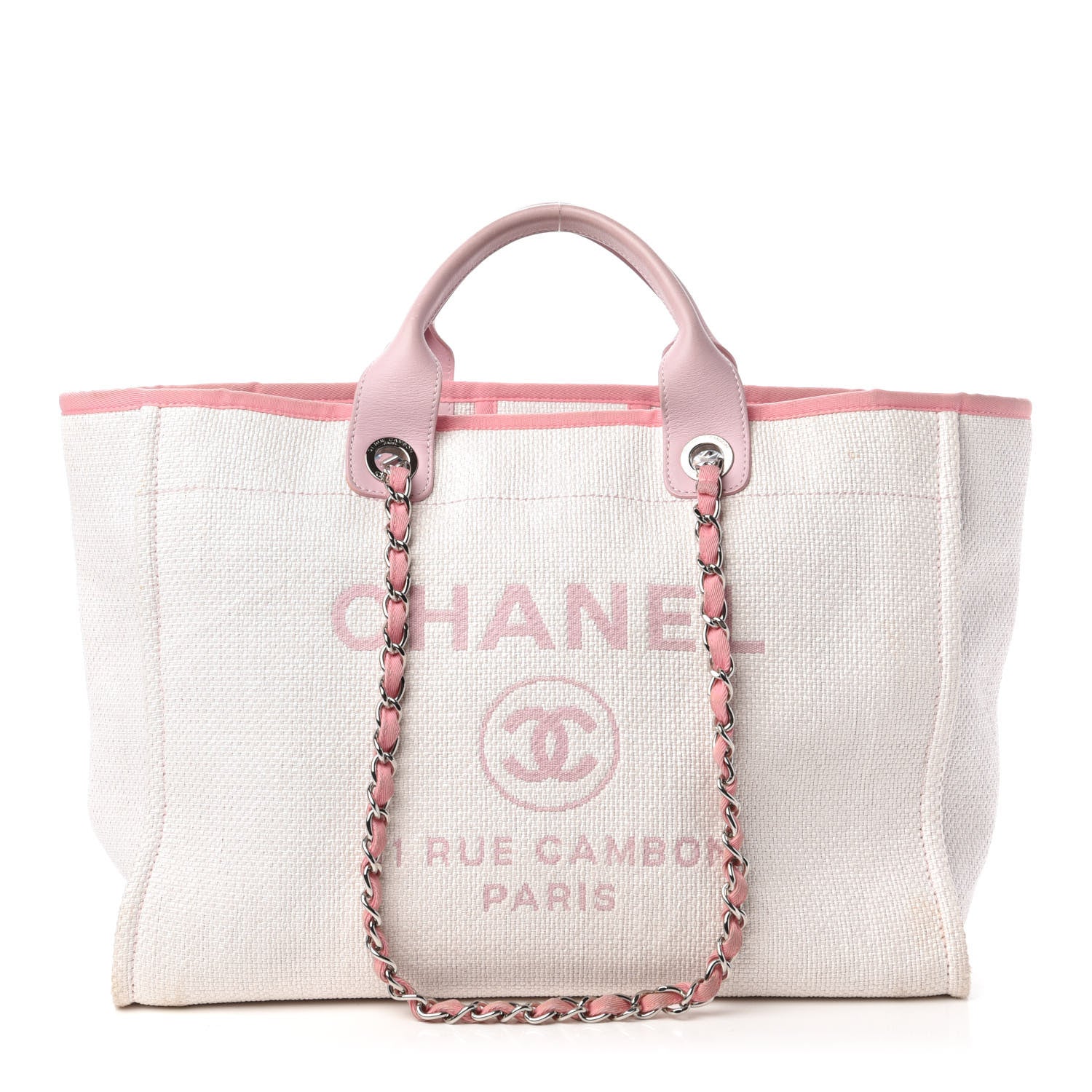 Chanel Canvas Medium Deauville Tote Pink 1 of 11